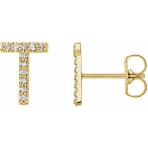 Accented Initial Stud Earrings