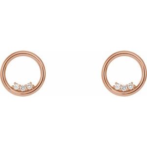 14K Rose Gold 1/6 CTW Natural Diamond Circle Earrings – image 2