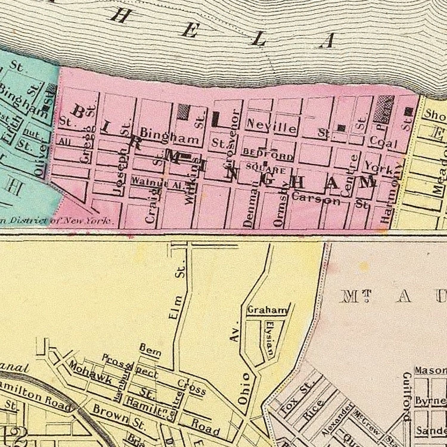 Vintage Map of Cincinnati, Ohio 1856