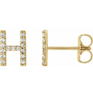Accented Initial Stud Earrings