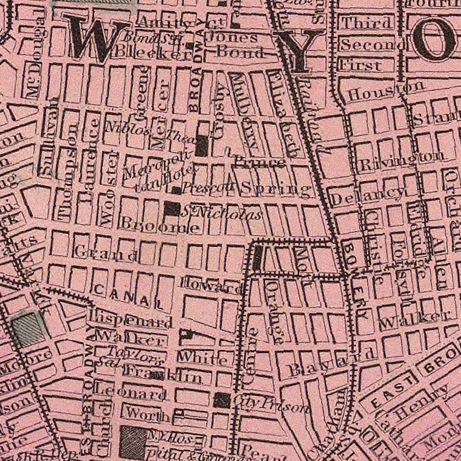 Vintage Map of New York City, New York 1860