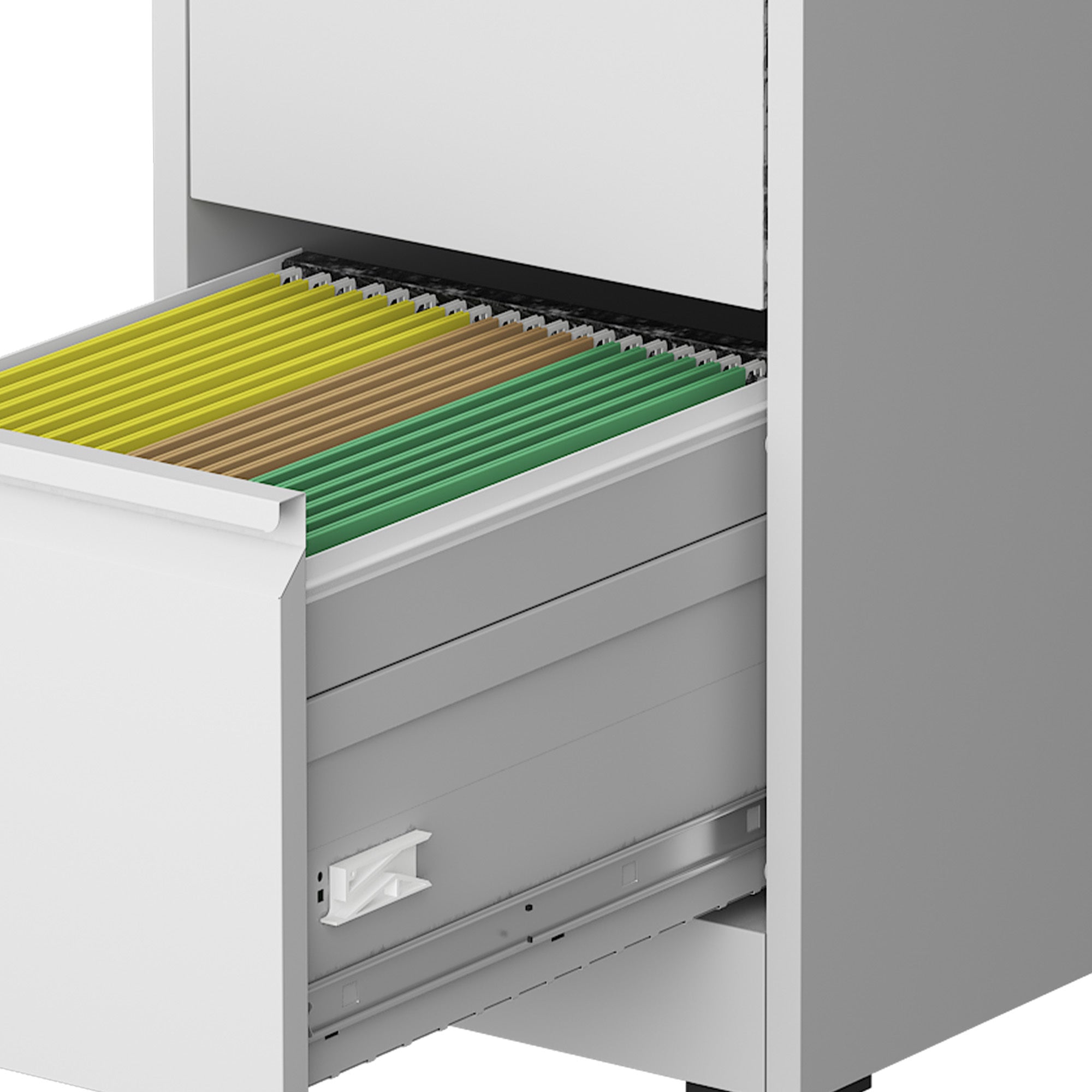 4 Drawer Metal Locking Vertical File Cabinet with Wheels - Heavy-Duty Lockable Storage for Home & Office, Black and White, 17.71'D x 15.16'W x 52.28'H