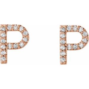 Accented Initial Stud Earrings