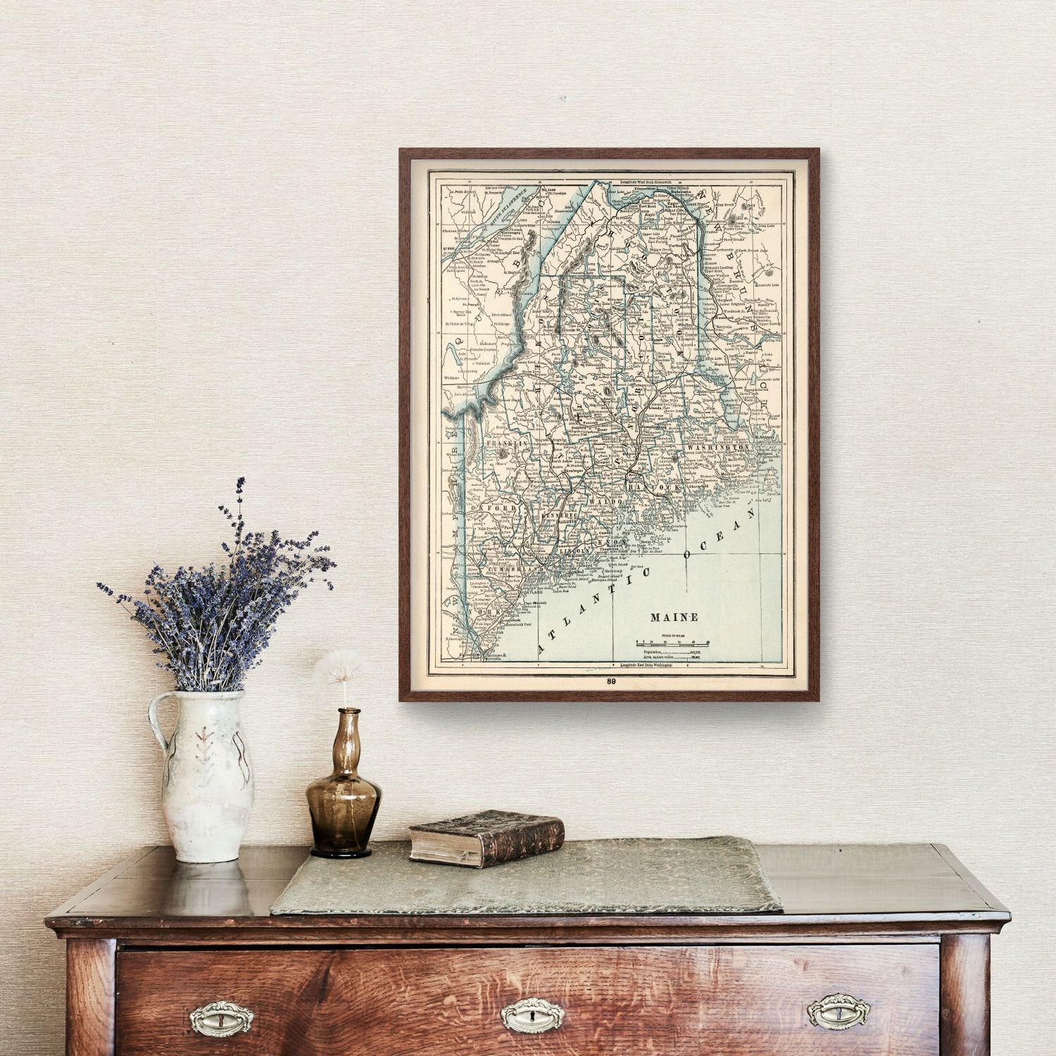 Vintage Map of Maine 1893