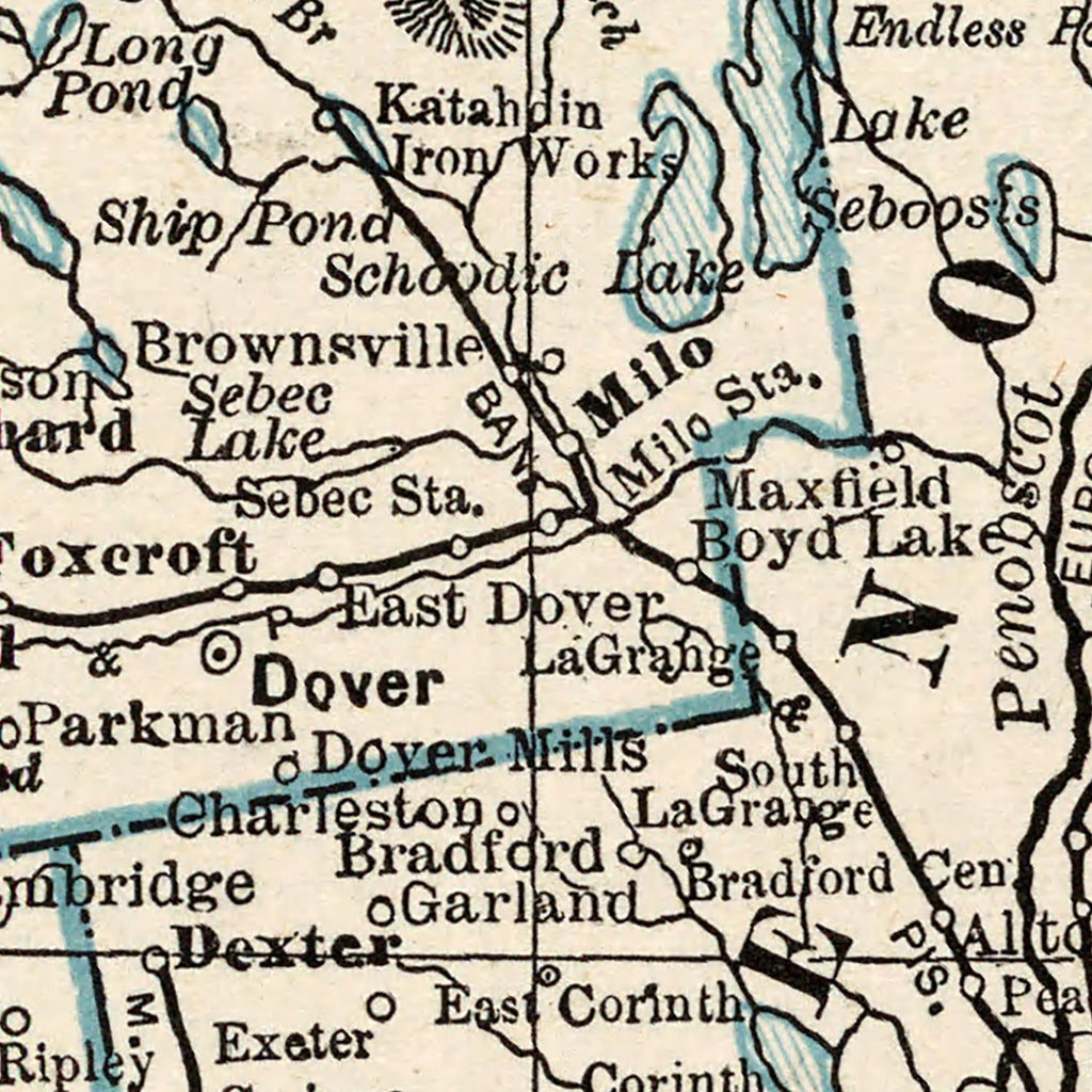 Vintage Map of Maine 1893