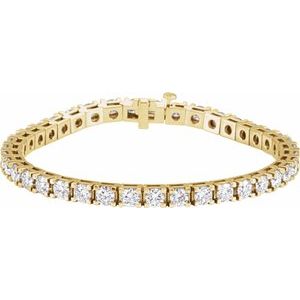 18K Yellow Gold 9 1/6 CTW Natural Diamond Line 7 1/4" Bracelet