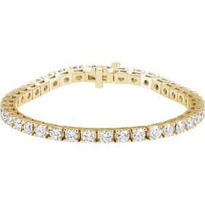 14K Yellow Gold 9 1/6 CTW Natural Diamond Line 7 1/4" Bracelet