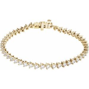 14K Yellow Gold 4 3/4 CTW Natural Diamond Line 7 1/4" Bracelet