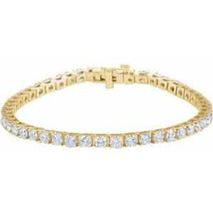 18K Yellow Gold 7 CTW Natural Diamond Line 7 1/4" Bracelet