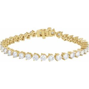 18K Yellow Gold 12 CTW Natural Diamond Line 7 1/4" Bracelet