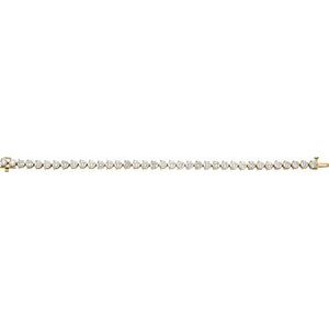 18K Yellow Gold 12 CTW Natural Diamond Line 7 1/4" Bracelet