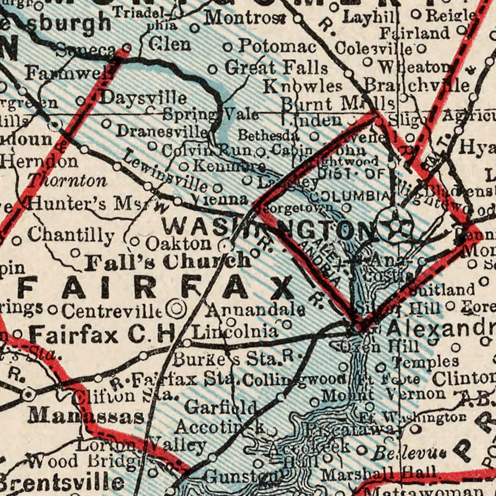Vintage Map of Maryland & Delaware 1893