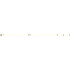 14K Yellow Gold .06 CTW Natural Diamond Heart 6-7" Bracelet – image 2