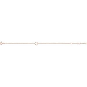 14K Rose Gold .06 CTW Natural Diamond Heart 6-7" Bracelet – image 2