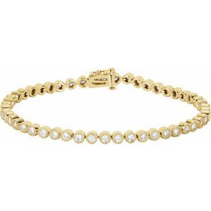 14K Yellow Gold 2 CTW Natural Diamond Line 7 1/4" Bracelet