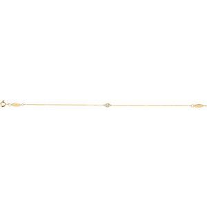 14K Yellow Gold .08 CT Natural Diamond 7" Bracelet – image 2
