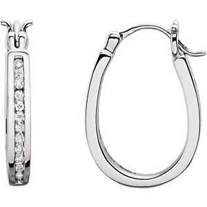 14K Yellow Gold 1/3 CTW Natural Diamond Inside-Outside Hinged 13.7 mm Hoop Earrings – image 3