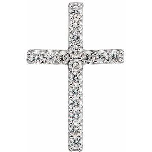 14K White Gold .06 CTW Lab-Grown Diamond Petite Cross Pendant