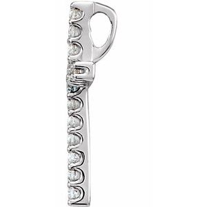 14K White Gold .06 CTW Lab-Grown Diamond Petite Cross Pendant