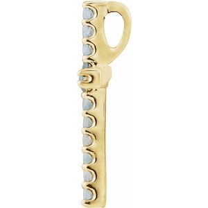 14K Yellow Gold .06 CTW Lab-Grown Diamond Petite Cross Pendant