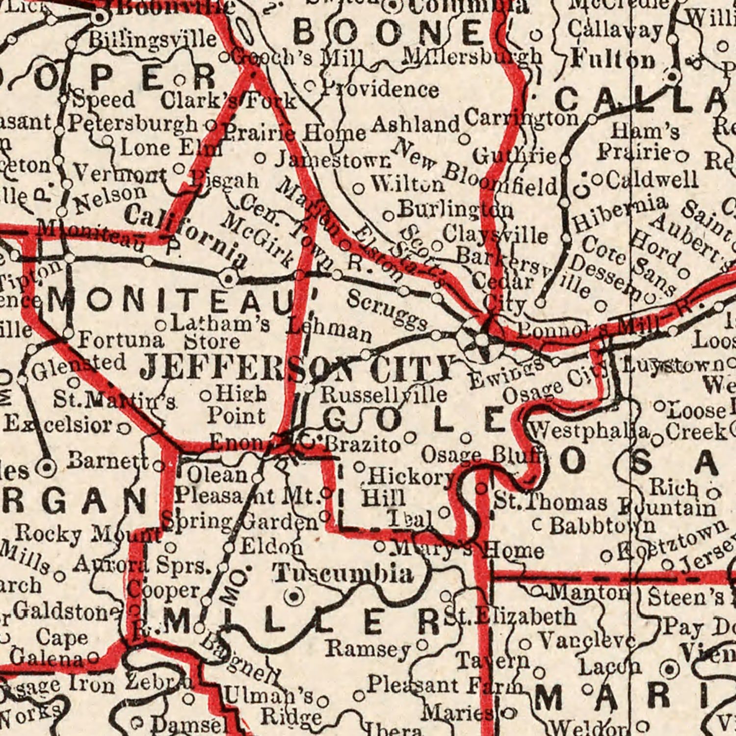 Vintage Map of Missouri 1893