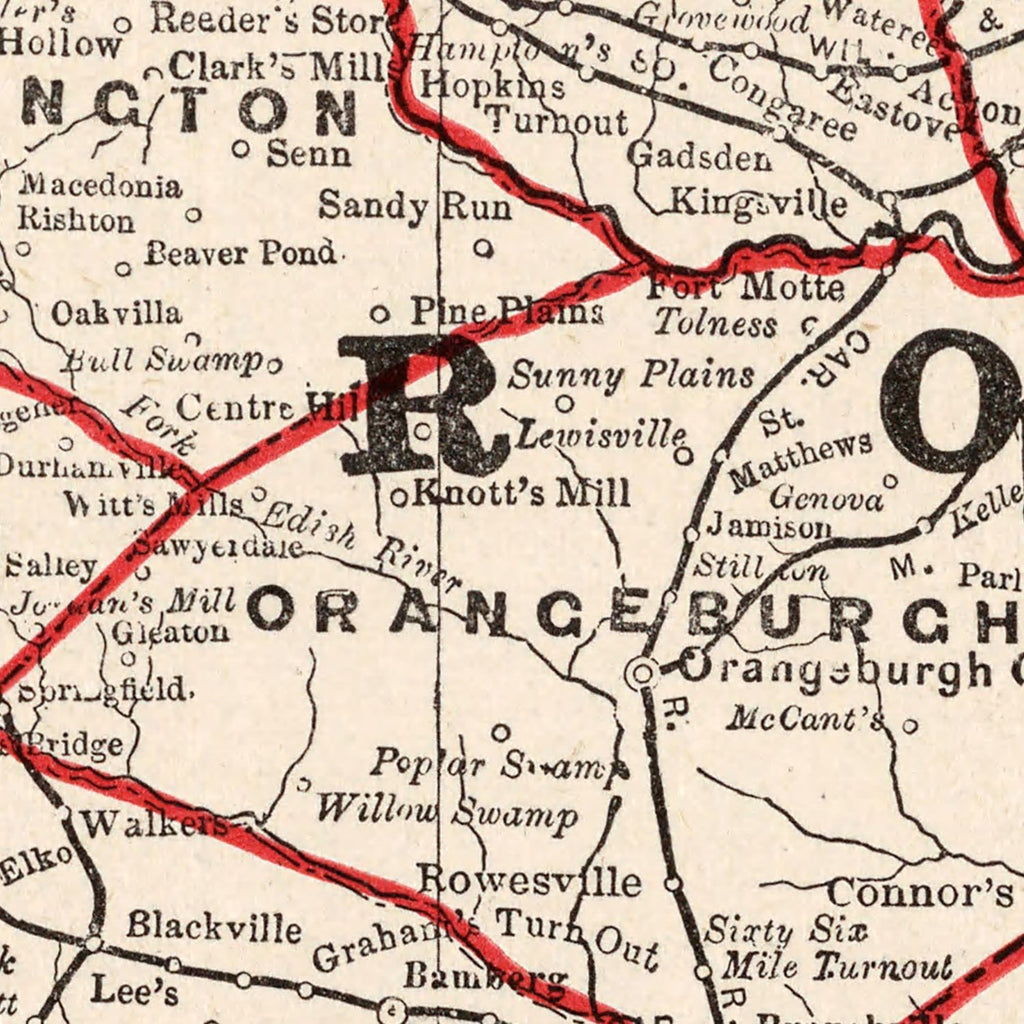 Vintage Map of South Carolina 1893