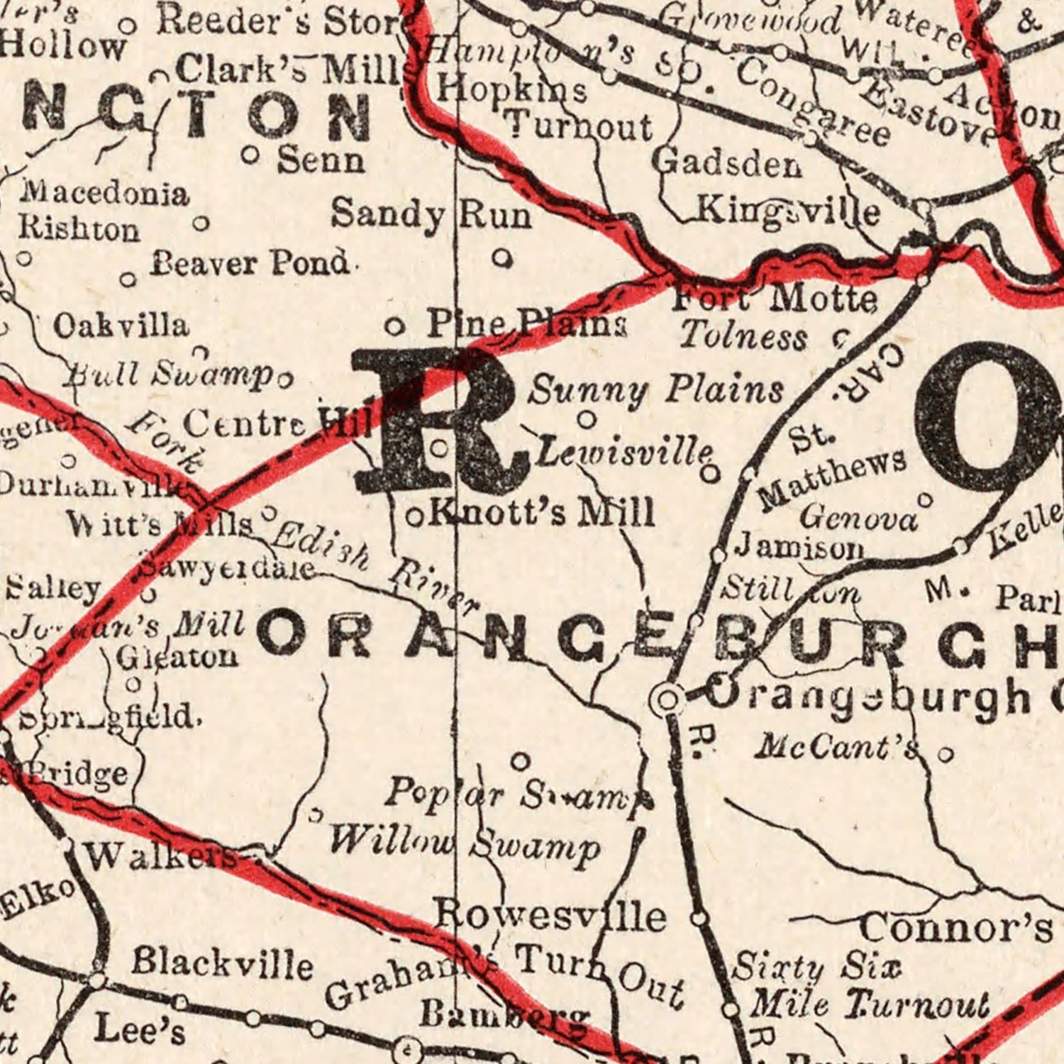 Vintage Map of South Carolina 1893