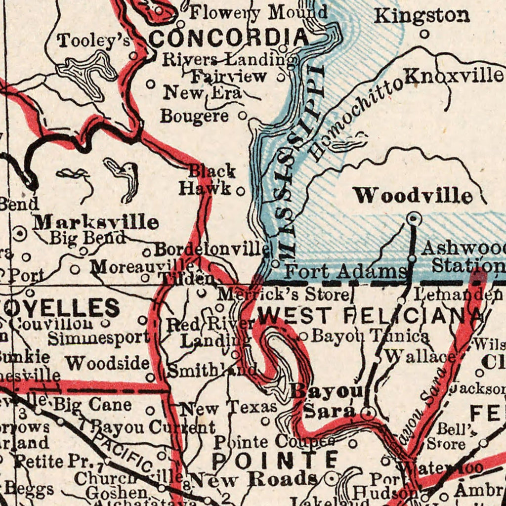 Vintage Map of Louisiana 1893