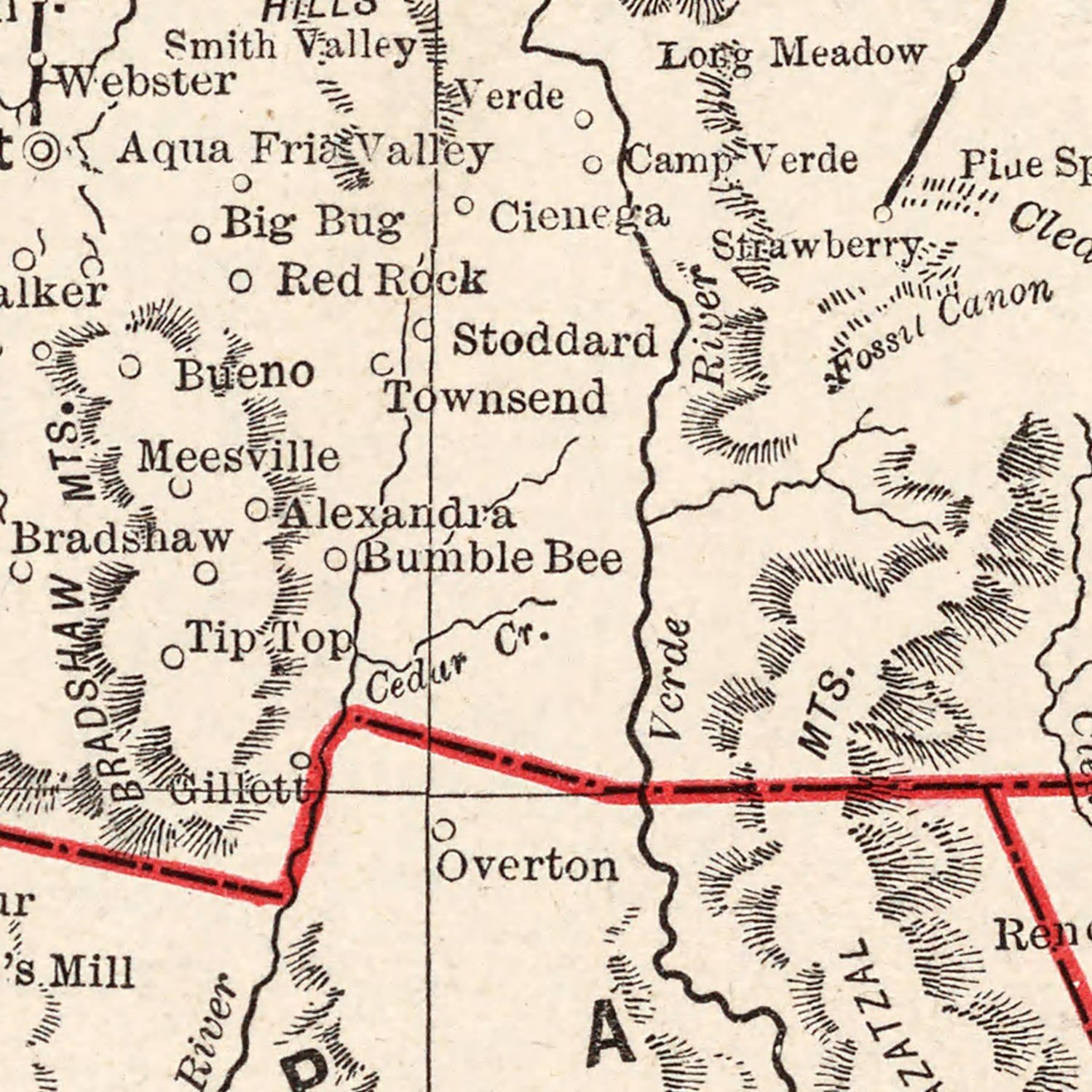 Vintage Map of Arizona 1893