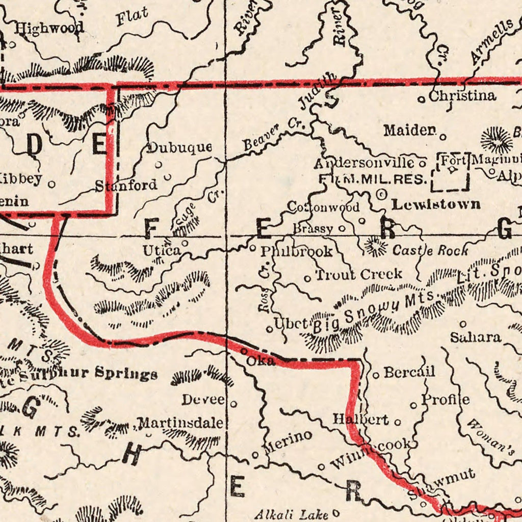 Vintage Map of Montana 1893