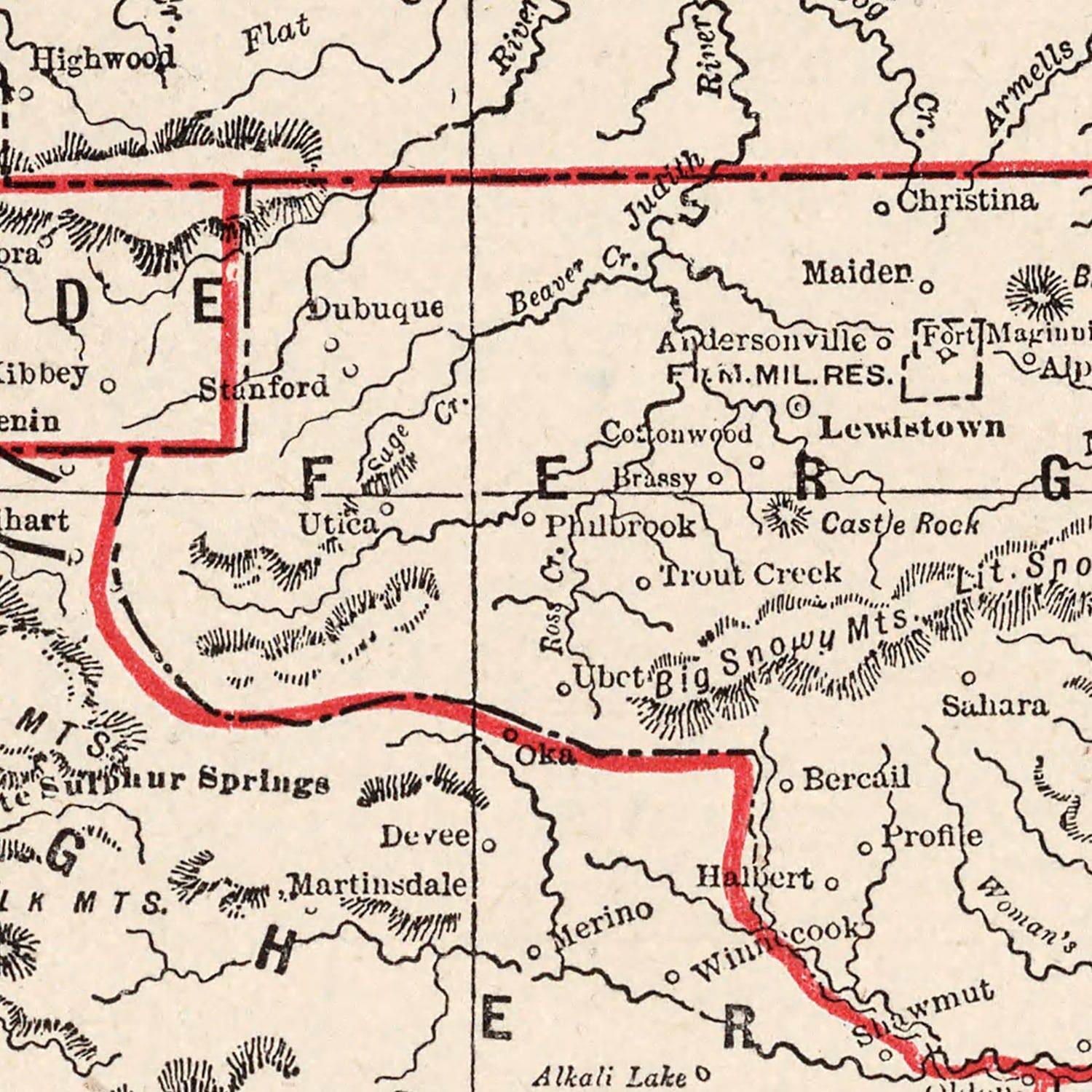 Vintage Map of Montana 1893