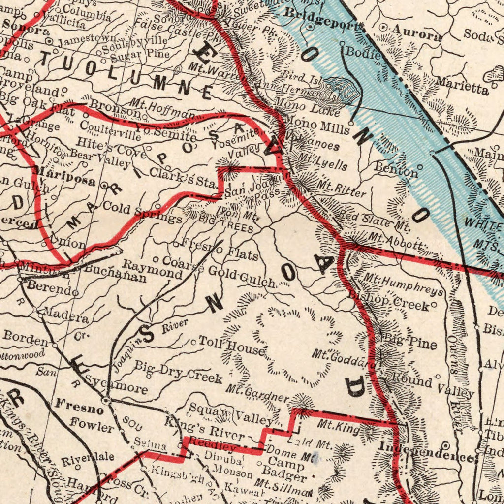 Vintage Map of California 1893