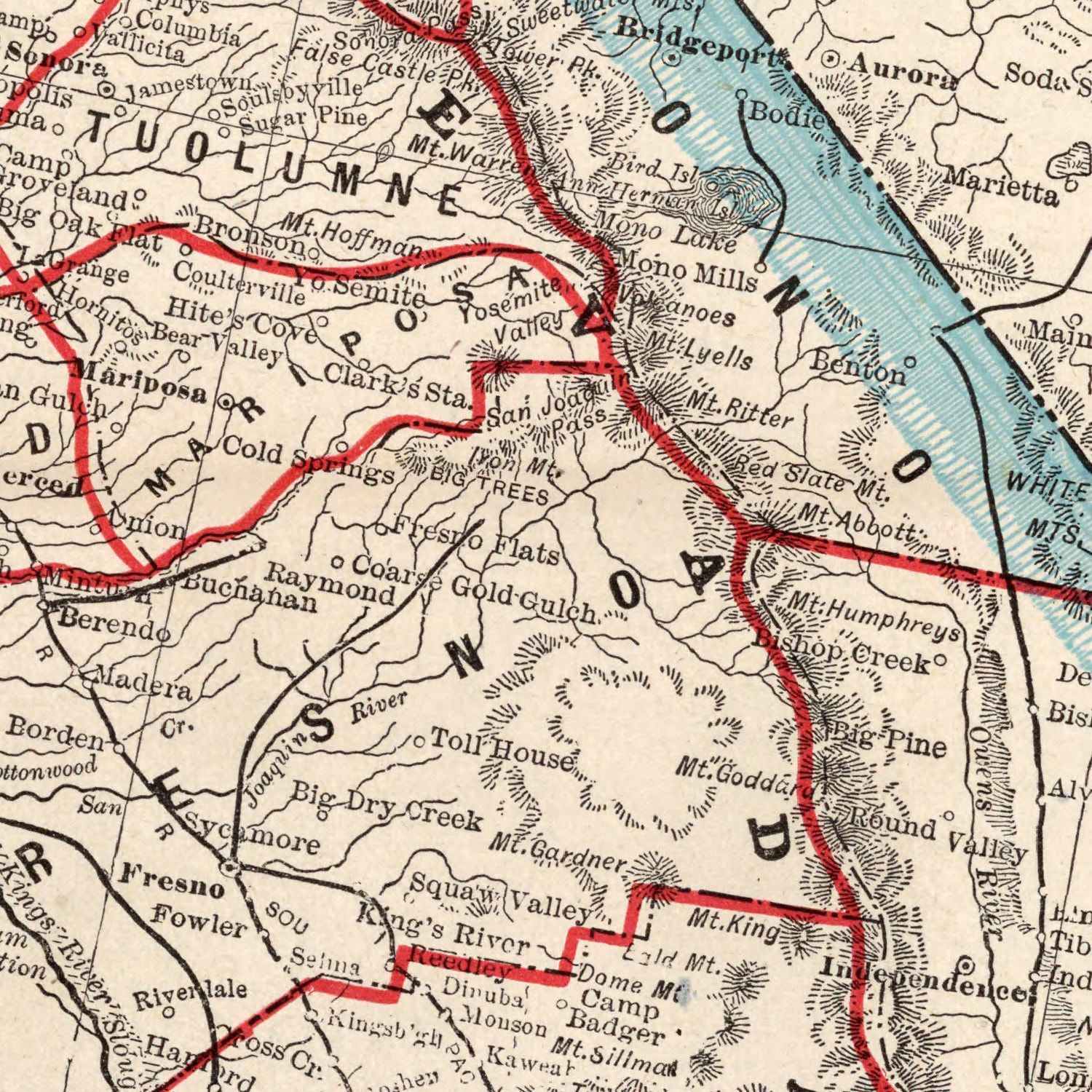 Vintage Map of California 1893