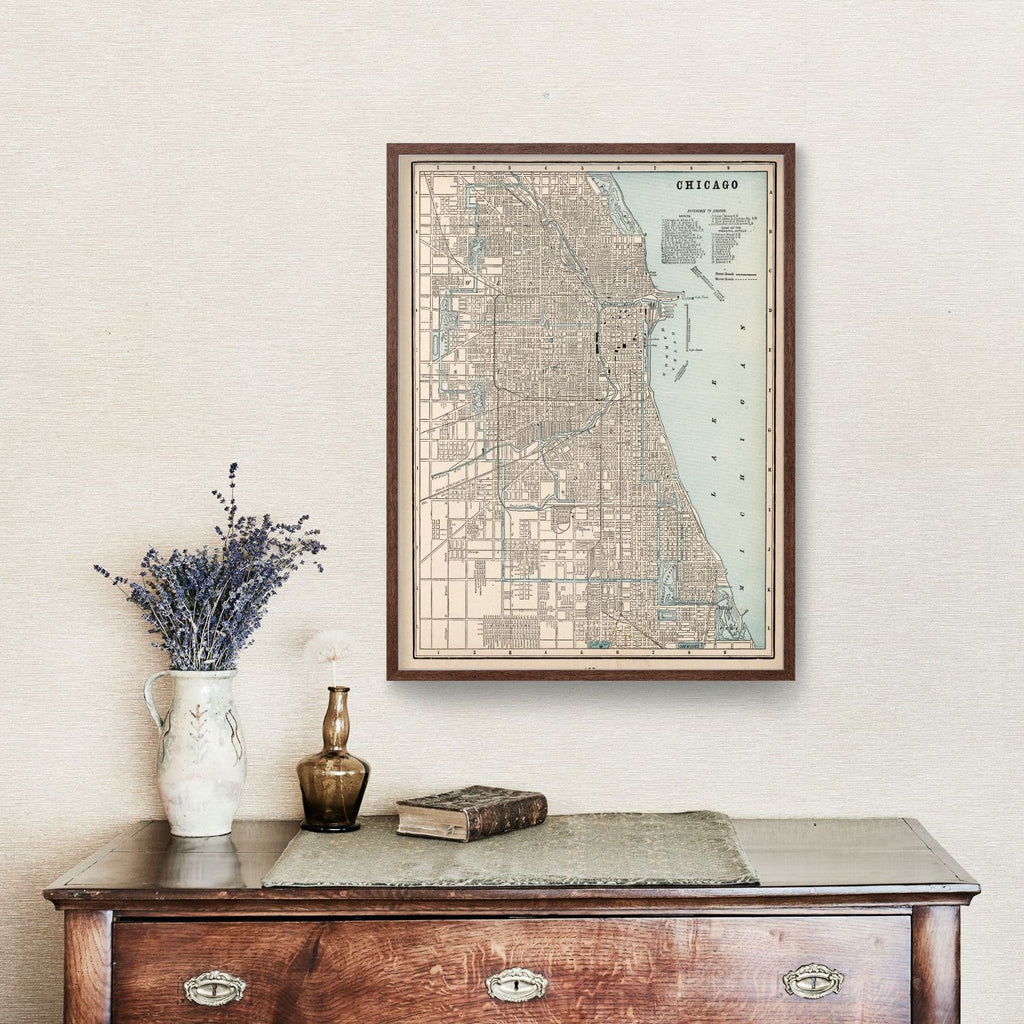 Vintage Map of Chicago, Illinois 1893