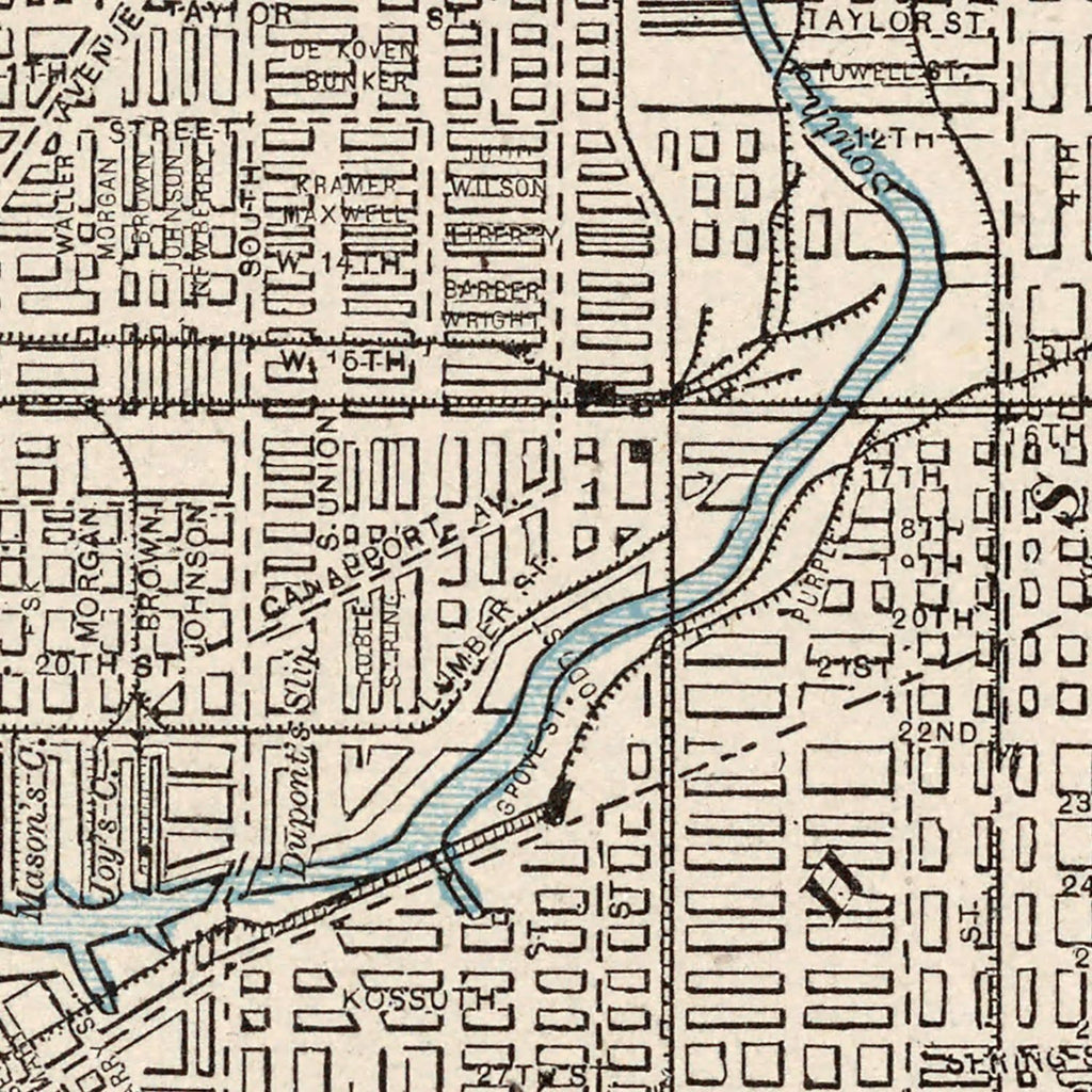 Vintage Map of Chicago, Illinois 1893