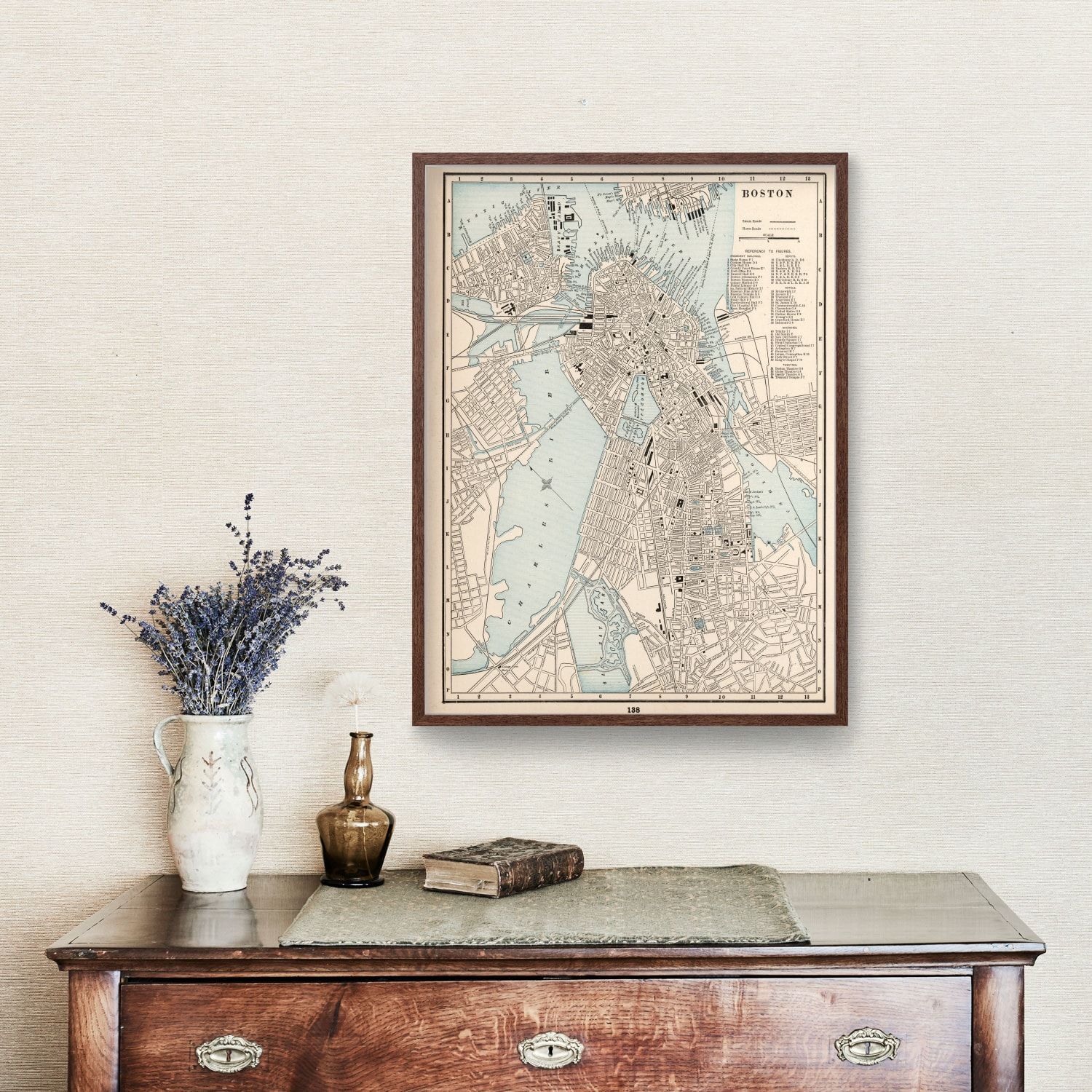 Vintage Map of Boston, Massachusetts 1893