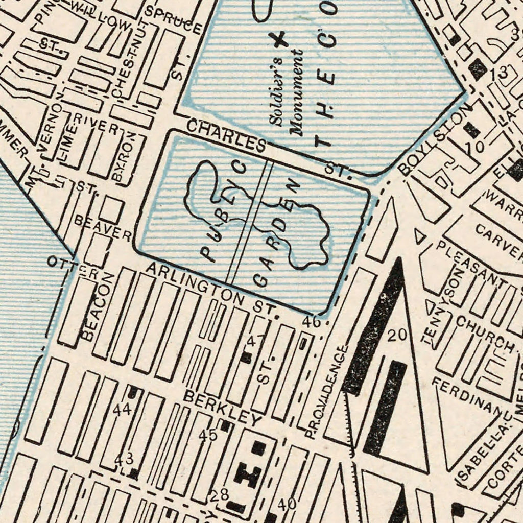 Vintage Map of Boston, Massachusetts 1893