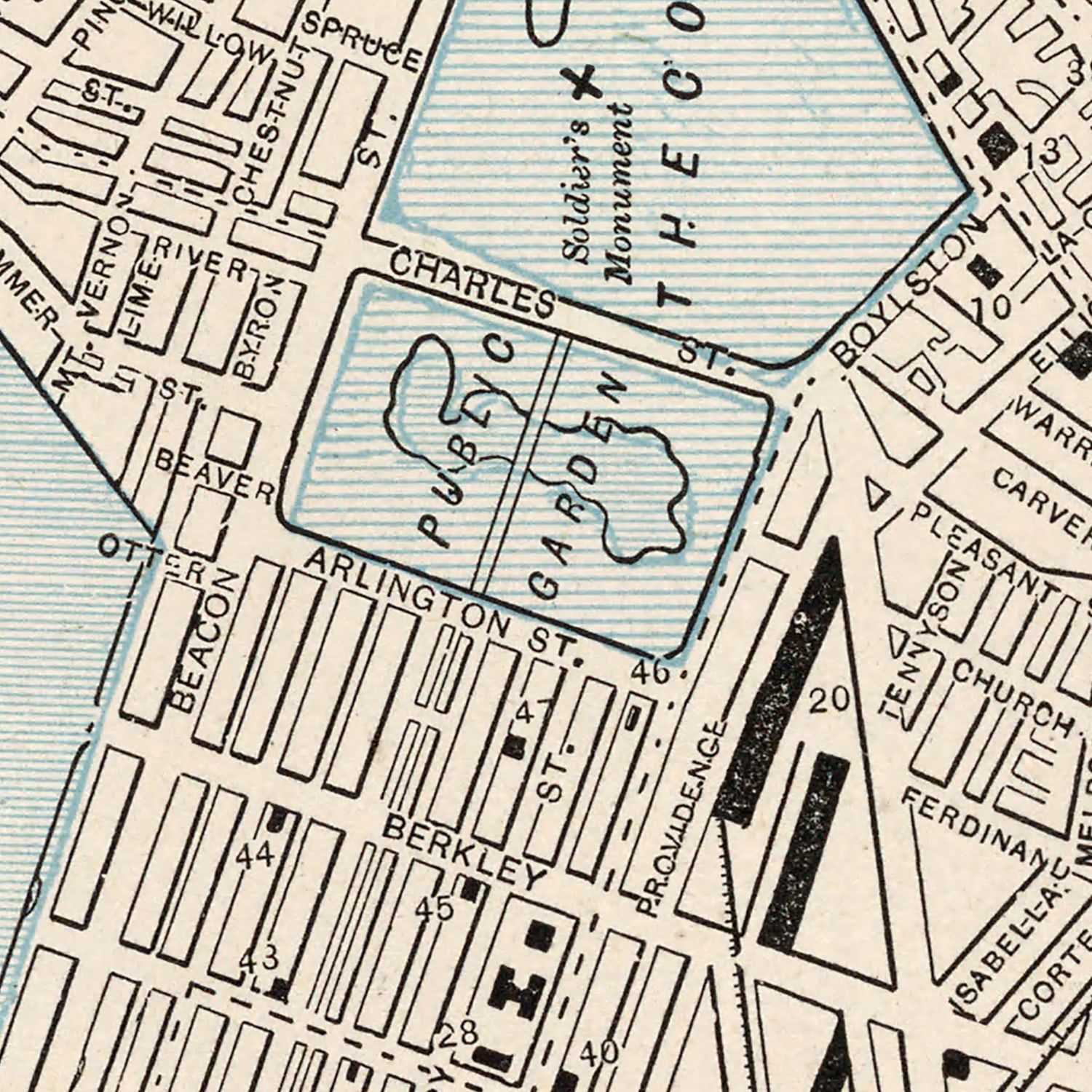 Vintage Map of Boston, Massachusetts 1893
