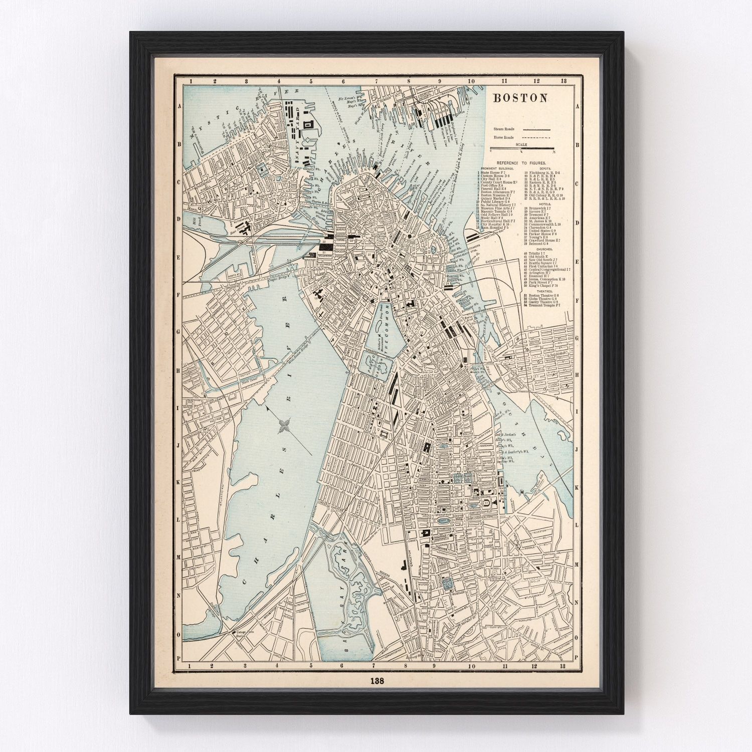 Vintage Map of Boston, Massachusetts 1893