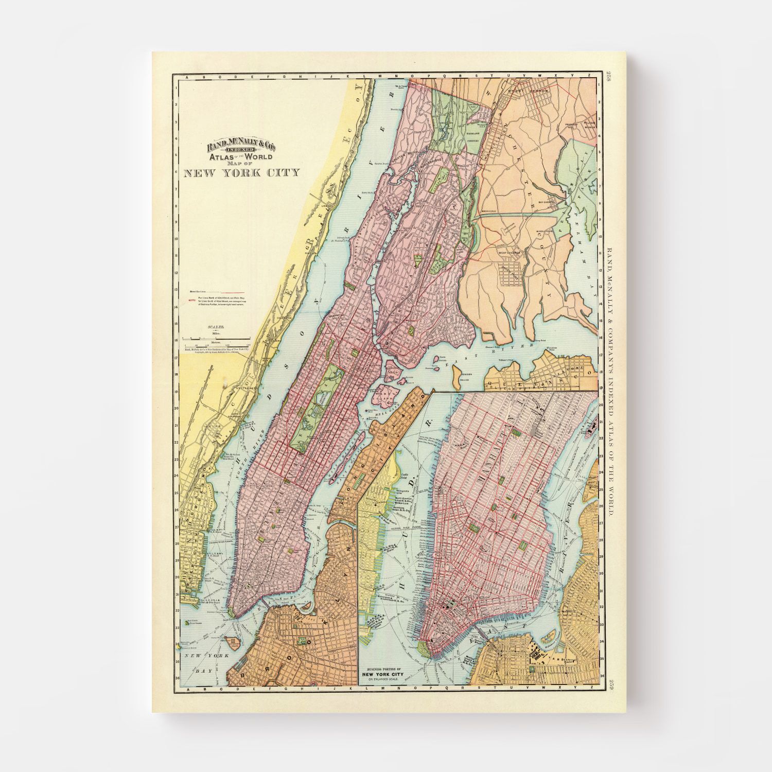 Vintage Map of New York City, New York 1897