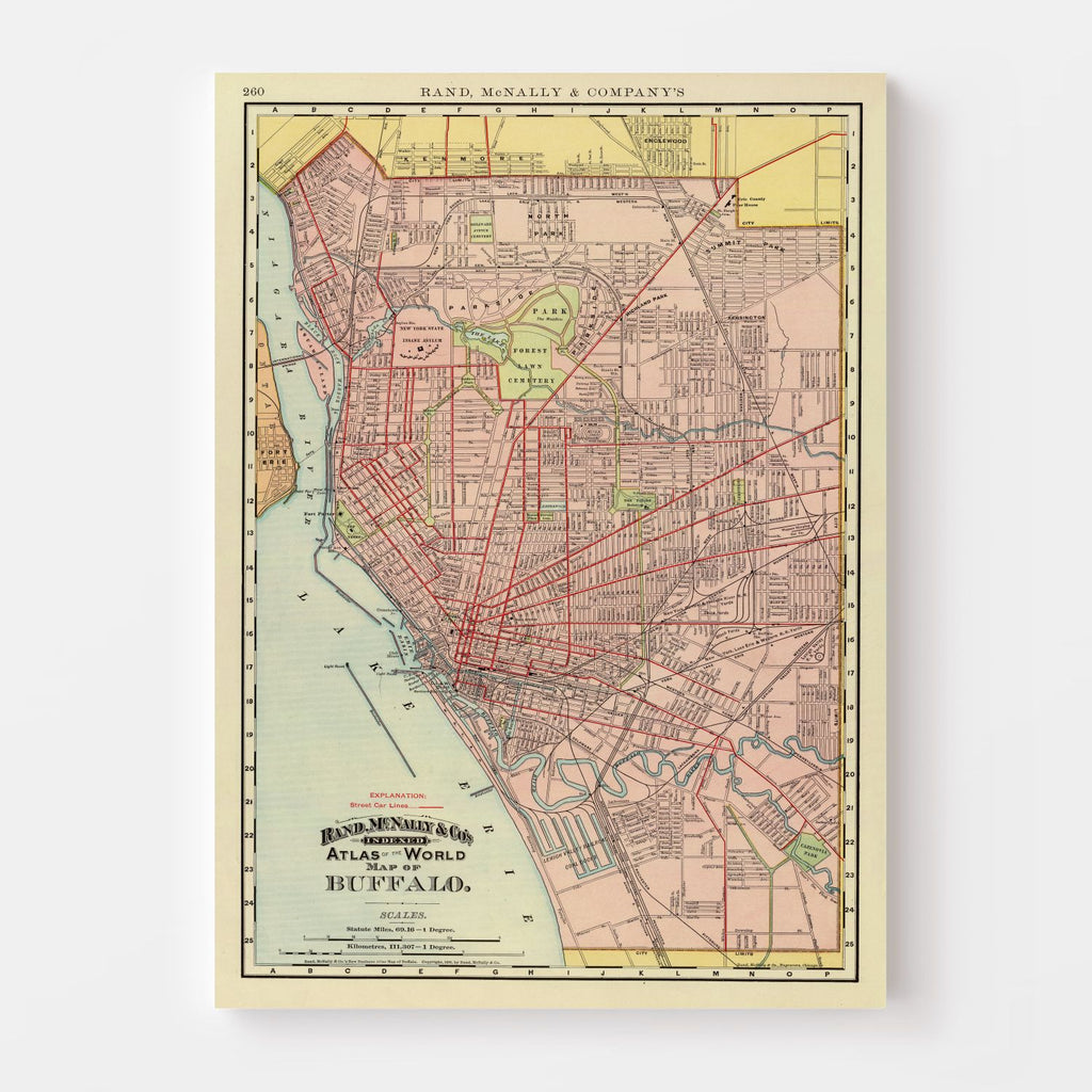 Vintage Map of Buffalo, New York 1897