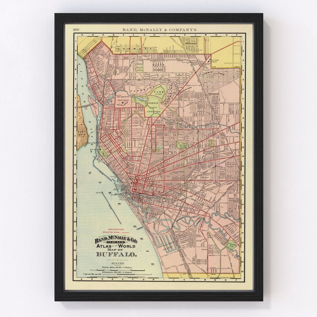 Vintage Map of Buffalo, New York 1897