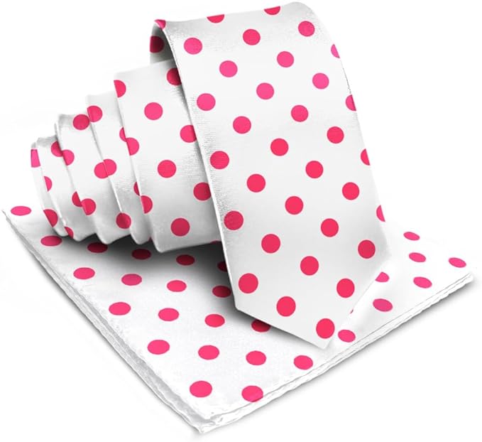 Vittorio Farina Men's Polka Dot Satin Necktie & Pocket Square