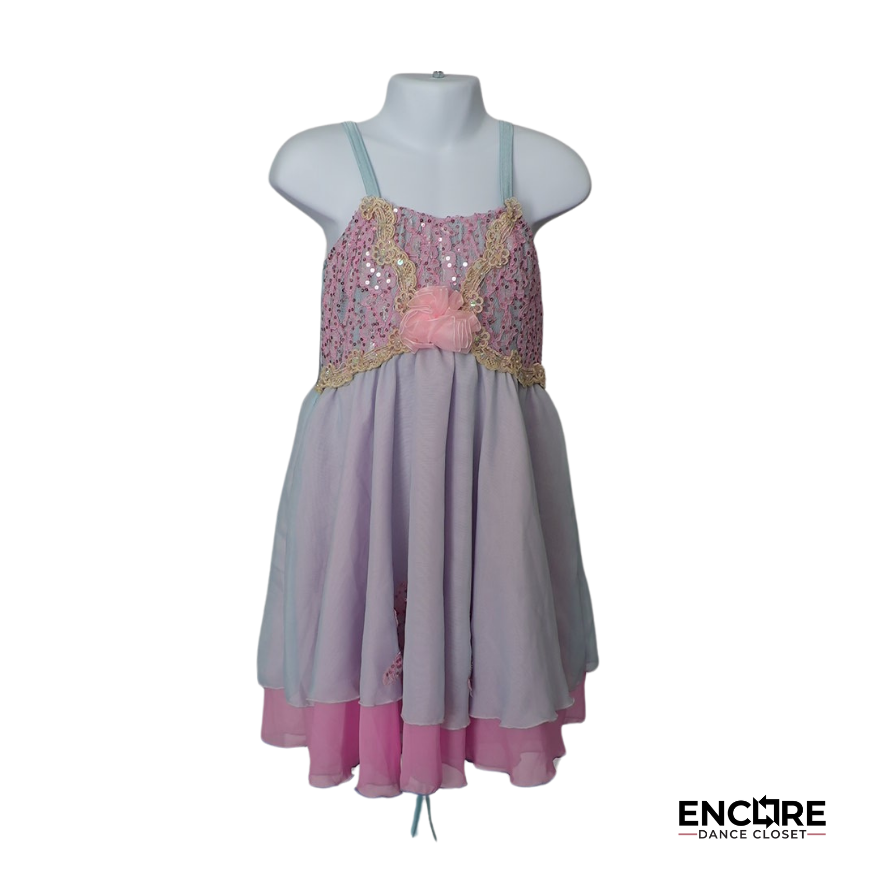 Blue & Pink Lace Dress
