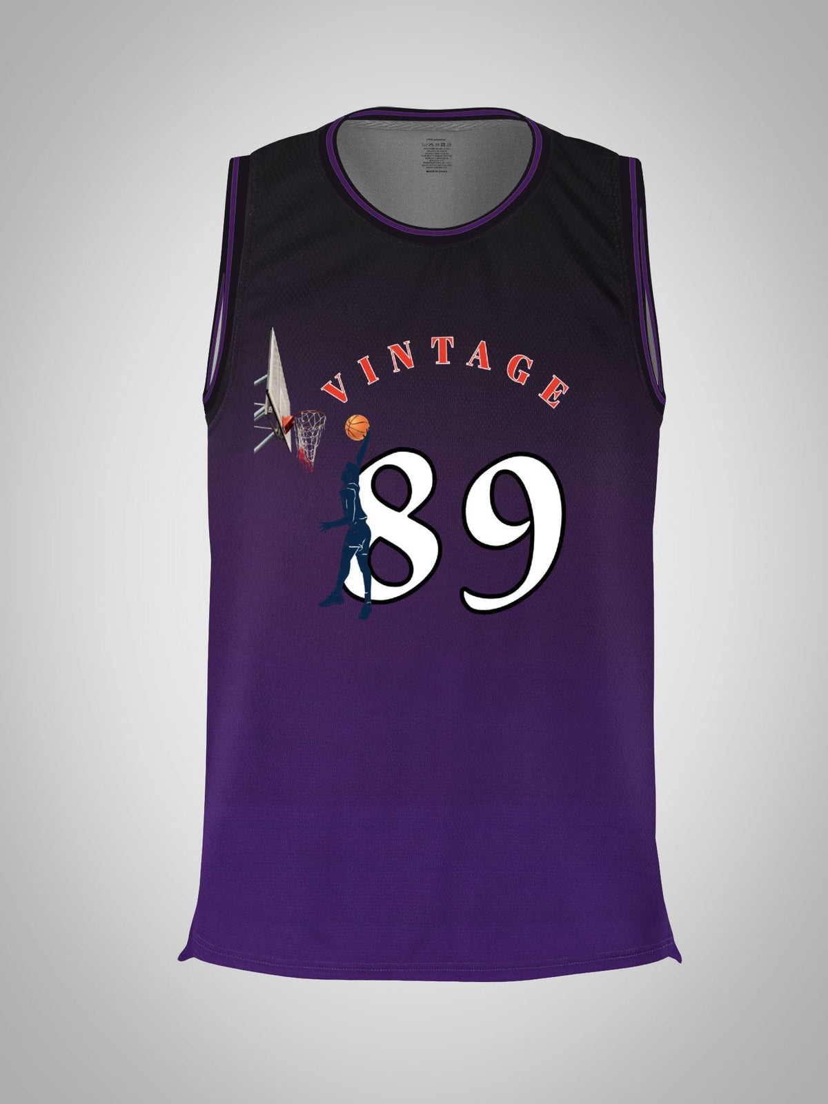 Vintage 89 Adult Purple Basketball Jersey | Ships From USA