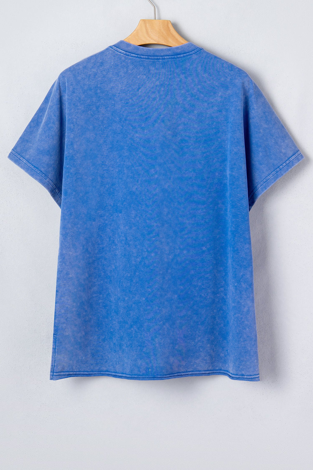 USA Star Patchwork Mineral Wash Notched Neck Tee