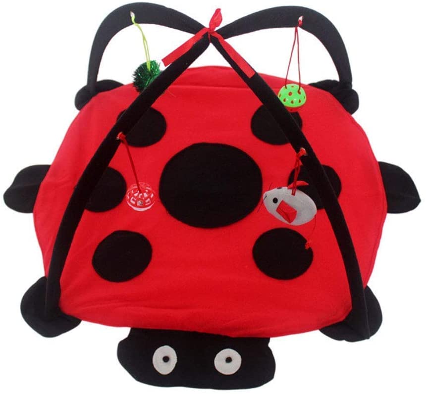 Black Ladybug Cat Play Mat