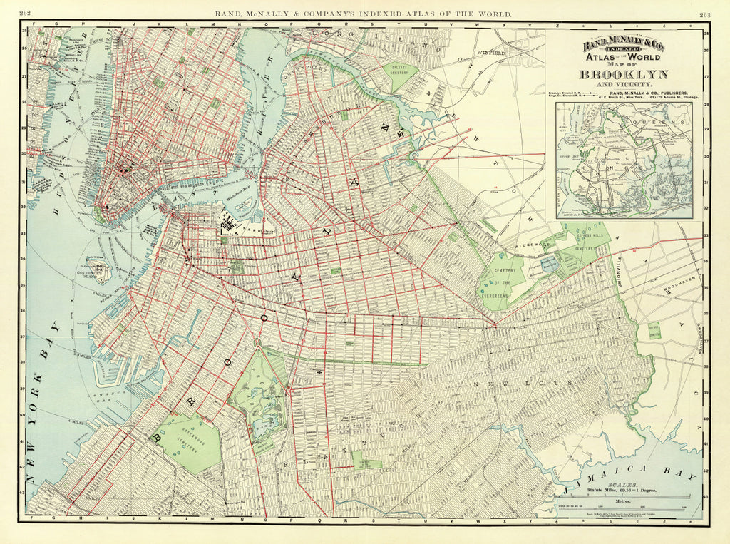 Vintage Map of Brooklyn, New York 1897