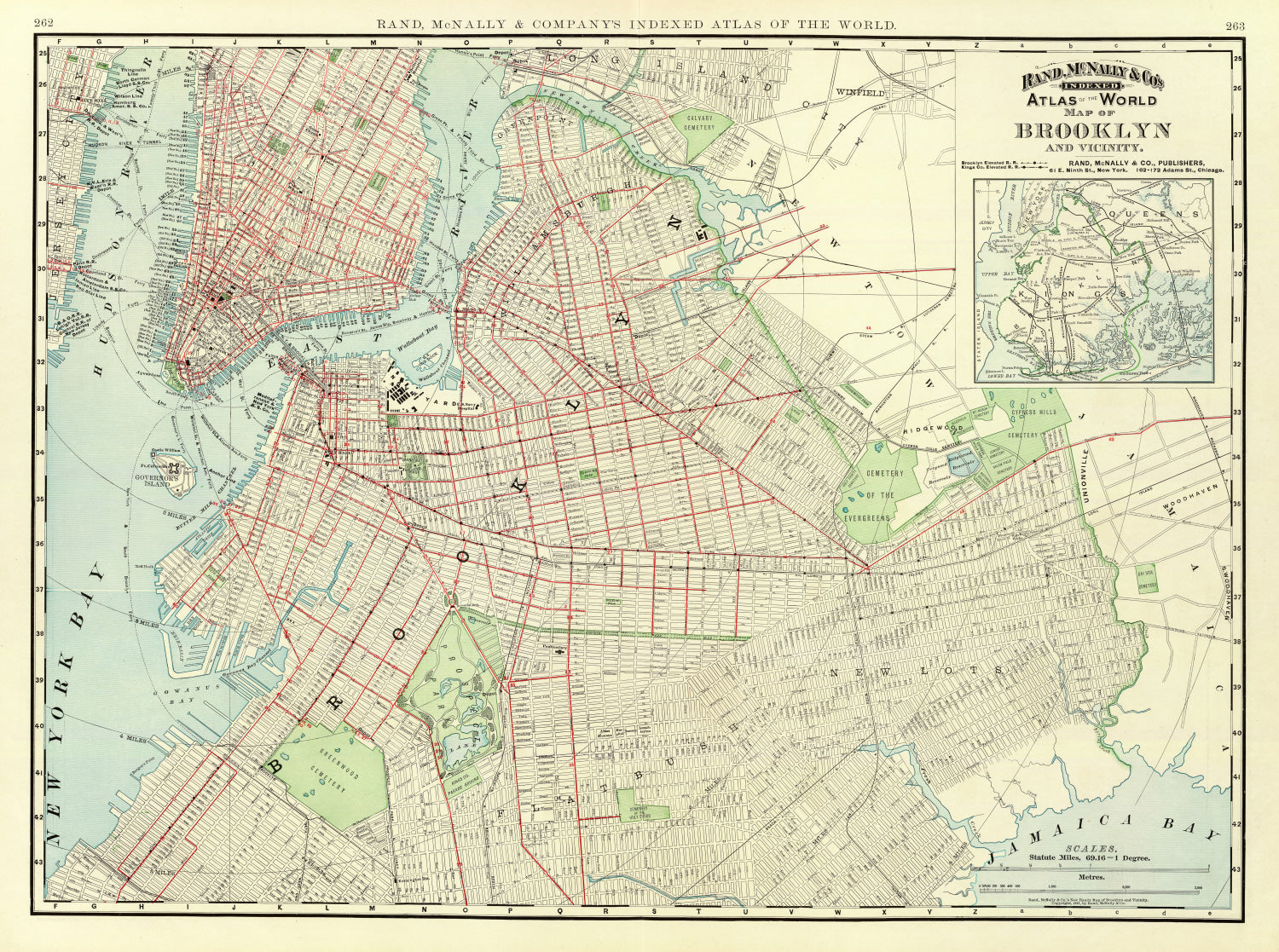 Vintage Map of Brooklyn, New York 1897