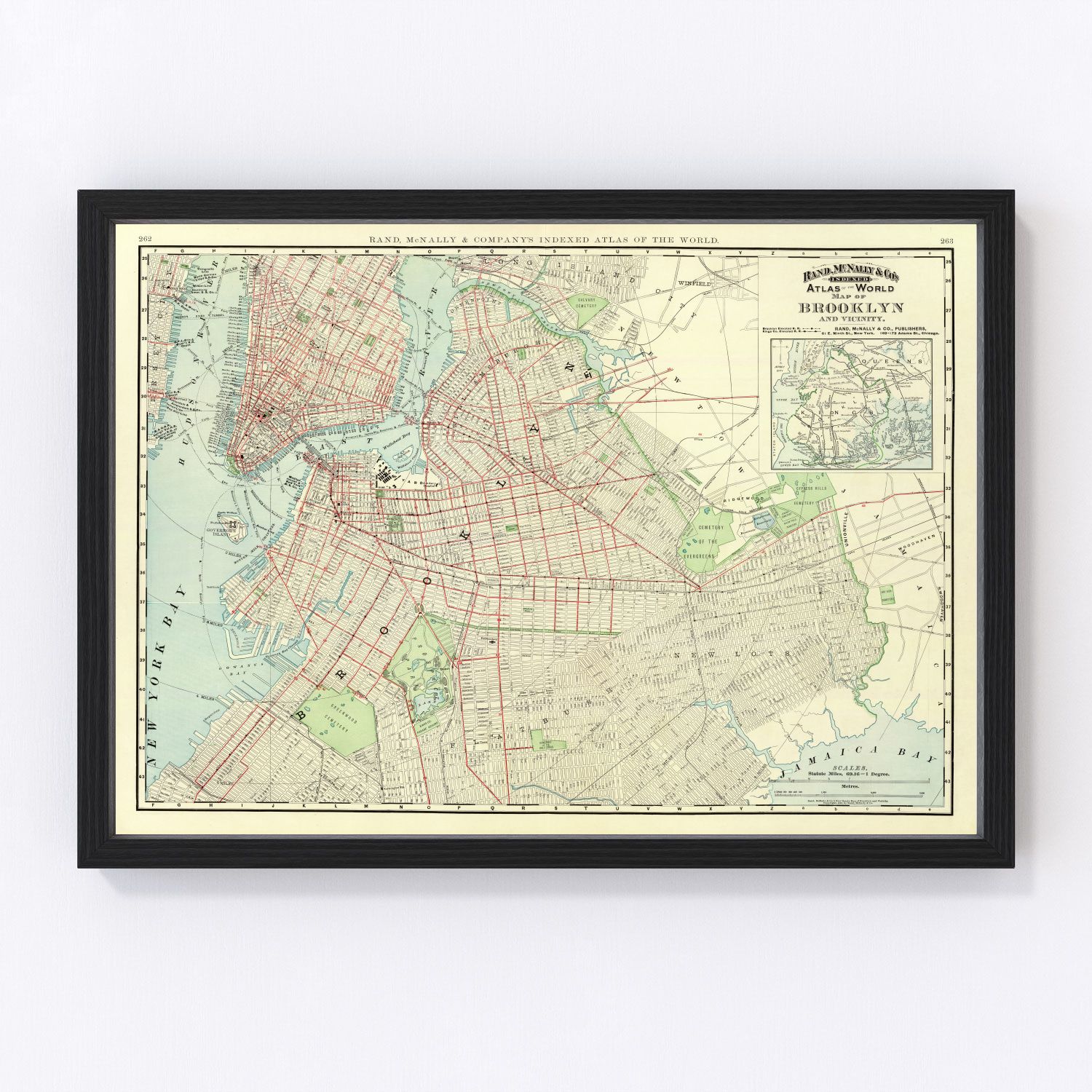 Vintage Map of Brooklyn, New York 1897